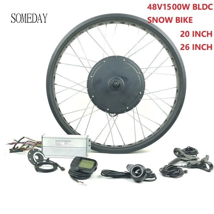 

SOMEDAY 48V1500W Electric Bicycle conversion kit with LCD5 display snow bike E-bike BLDC Rear cassette hub Motor