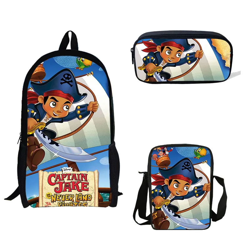 De dibujos animados de jake y los piratas de nunca jamás de la Escuela de  las niñas de los niños de la escuela mochilas al hombro mochila de niños  mochila chicos bolsa