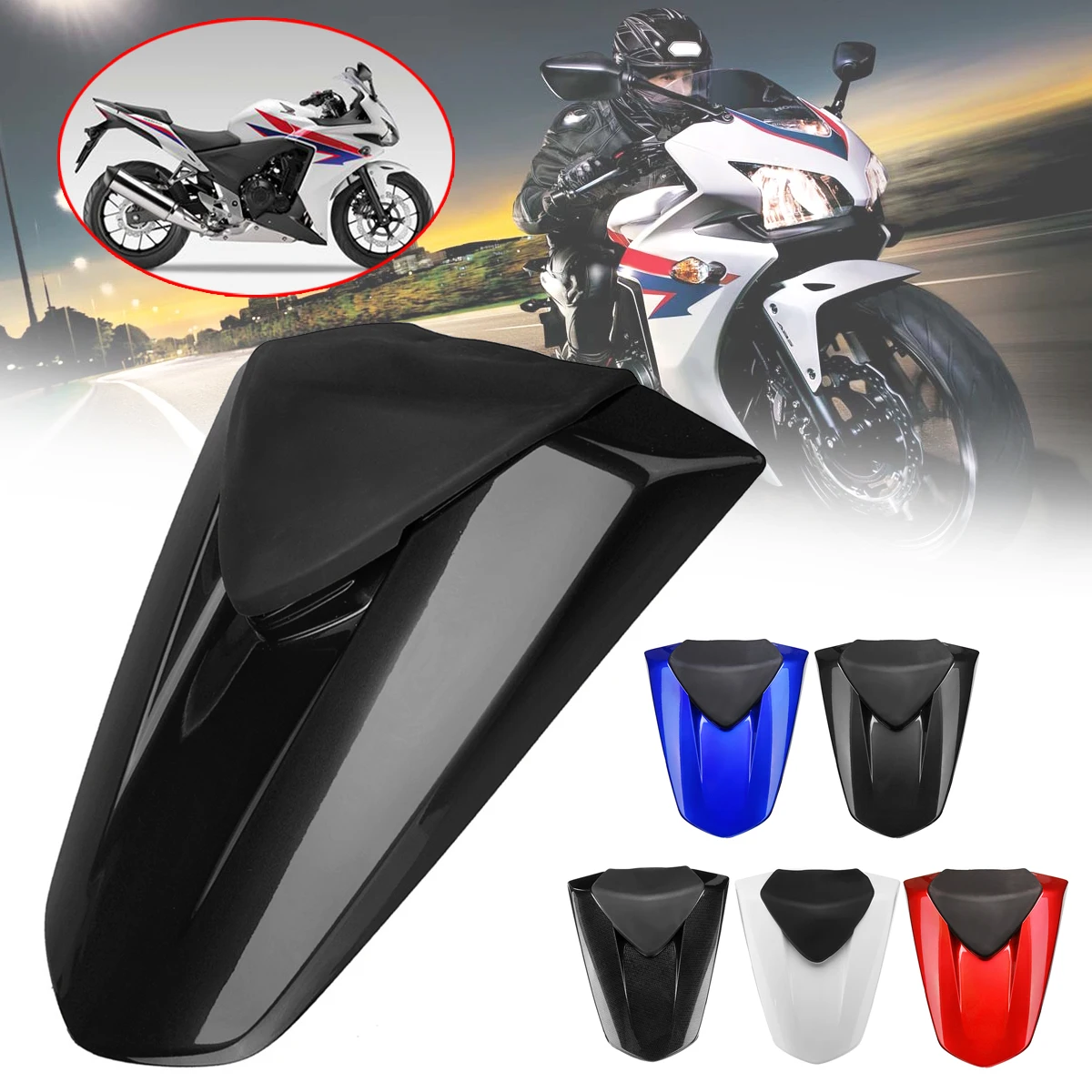 Motorcycle Rear Pillion Seat Cowl Fairing Cover Passenger Seat Pillion Cowl ABS Plastic for Honda CBR500R CBR 500R 2013-2015