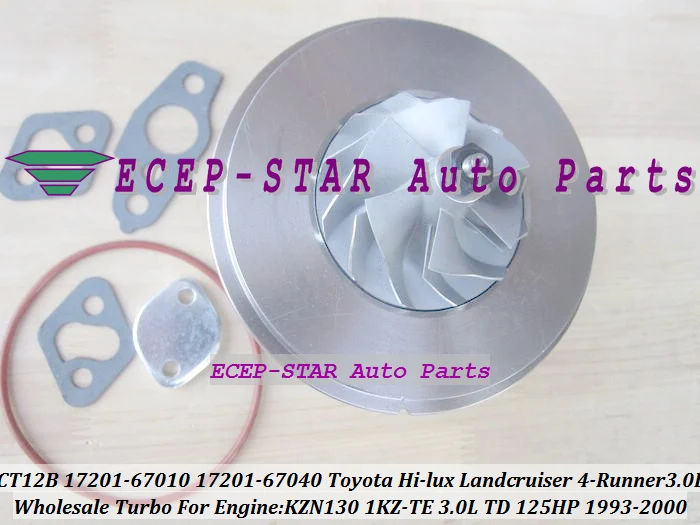 TURBO CHRA Cartridge Core CT12B 17201-67010 17201-67040 Turbocharger For TOYOTA LANDCRUISER 1KZ-TE KZJ90 KZJ95 2000- 4-RUNNER TD HI-LUX 1993- KZN130 3.0L (2)