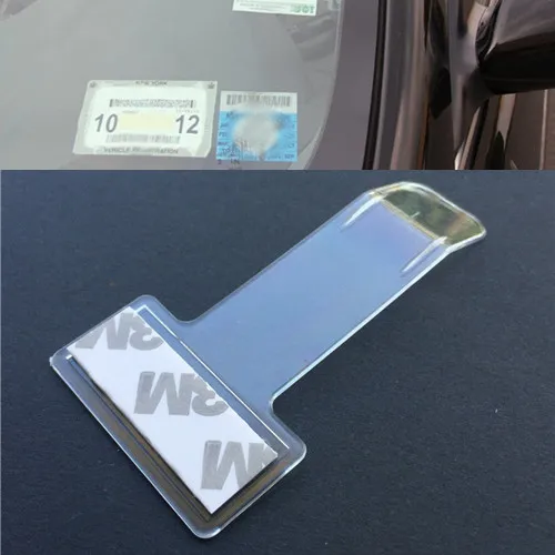 

1 piece Car Vehicle Parking Ticket Permit Holder Clip Sticker Windshield Mini T-shape Fastener Stickers Kit Car Accessories