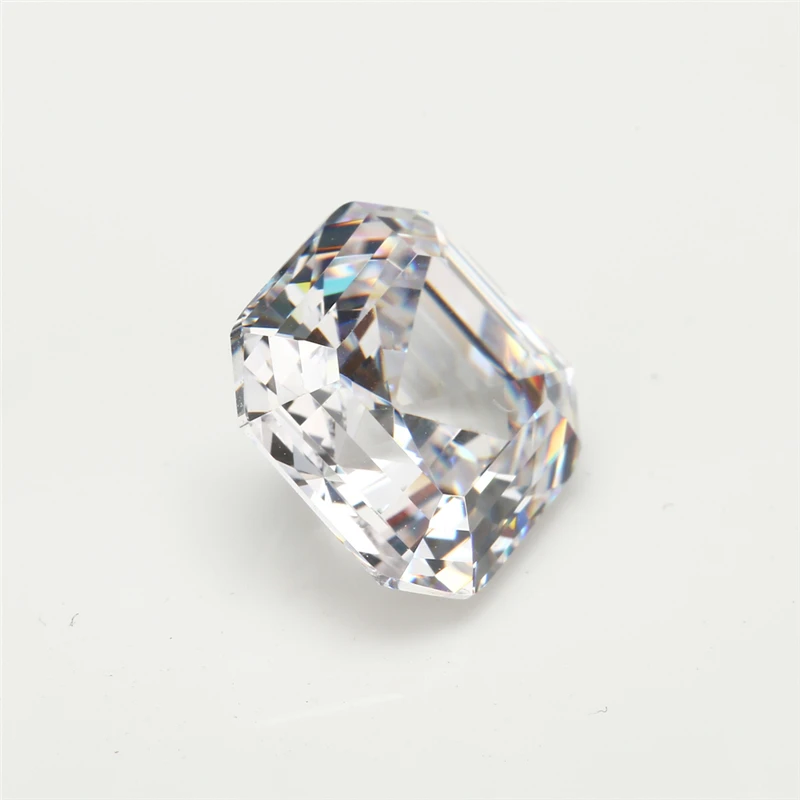 Size 3x3~12x12mm Square Shape Asscher Cut White 5A Loose Cubic Zirconia Stone Synthetic Gems Zircon For Jewelry