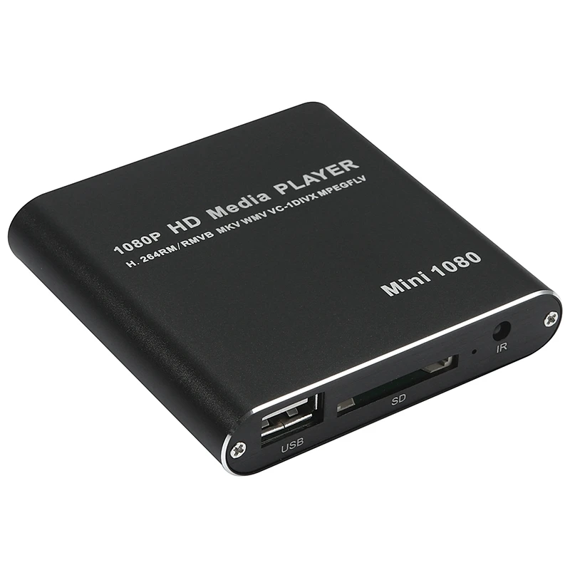 США штекер мини жёсткий диск для автомобиля медиаплеер адаптер Hdmi Av Usb хост с Sd Mmc кардридер Поддержка H.264 Mkv Avi 1920x1080P 100Mpbs(Bl