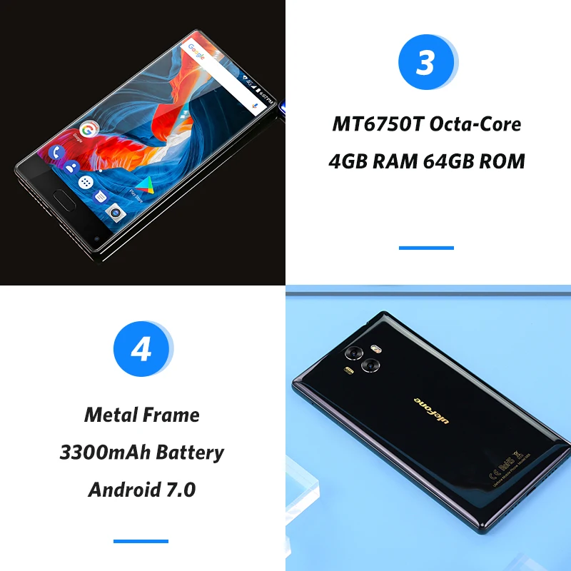 Ulefone MIX 4G мобильный телефон 5 дюймов MTK6750T Восьмиядерный Android 7 0 4 Гб ОЗУ 64 ПЗУ