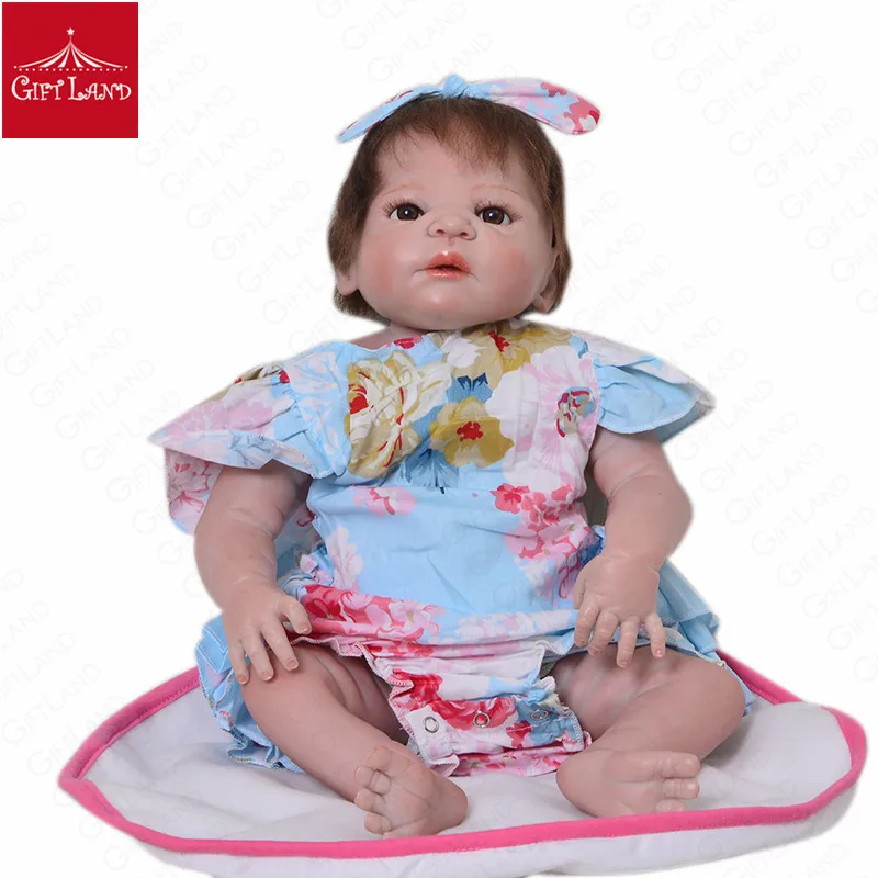 

Reborn Baby Doll Victoria Bonecas Pink Princess Dress Children Birthday Gift Bebe Reborn Corpo De Silicone Inteiro Realista New