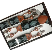 6 зажимов брюки пояс для подтяжек для мужчин регулируемые подтяжки y-образные жаккардовые подтяжки Эластичные подтяжки для брюк подарочная коробка