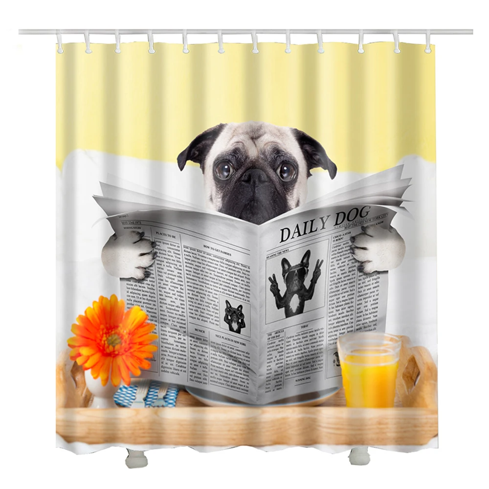 waterproof fabric dog shower curtain 2017 cortina de ducha christmas
