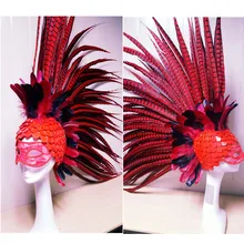 Высокая-конец пользовательские перо головной убор для энергичных Танцы COS Party этап Показать отображает Модель T Station служит съемки реквизит