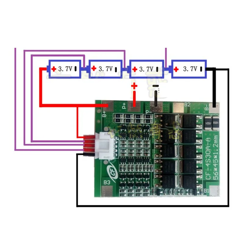 4S ячейка 12 V 30A Lifepo4 литий-железо фосфат BMS батарея защитная доска с сбалансированным балансом 4*3,2 V 12,8 v