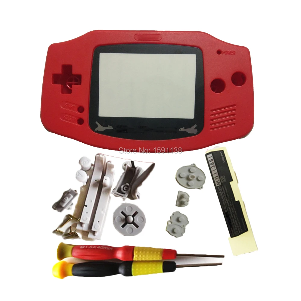 Горячая ремонтный чехол красный цвет оболочки с ограничительное стекло для Nintendo dogba GameboyAdvance Замена игра GBO Чехол w/отвертки