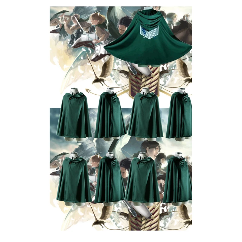 

2 Colors Anime Attack on Titan Unisex Cosplay Costume Green/Black Hoodie Scouting Legion Hooded Jacket