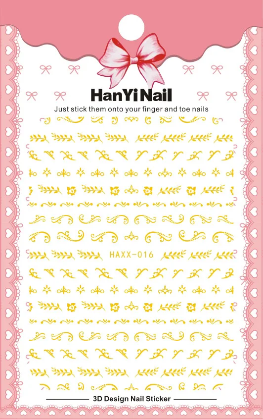 Модные типы, 1 лист лак для ногтей, задний клей деколь декорации, дизайн ногтей, наклейки для ногтей - Цвет: HAXX016