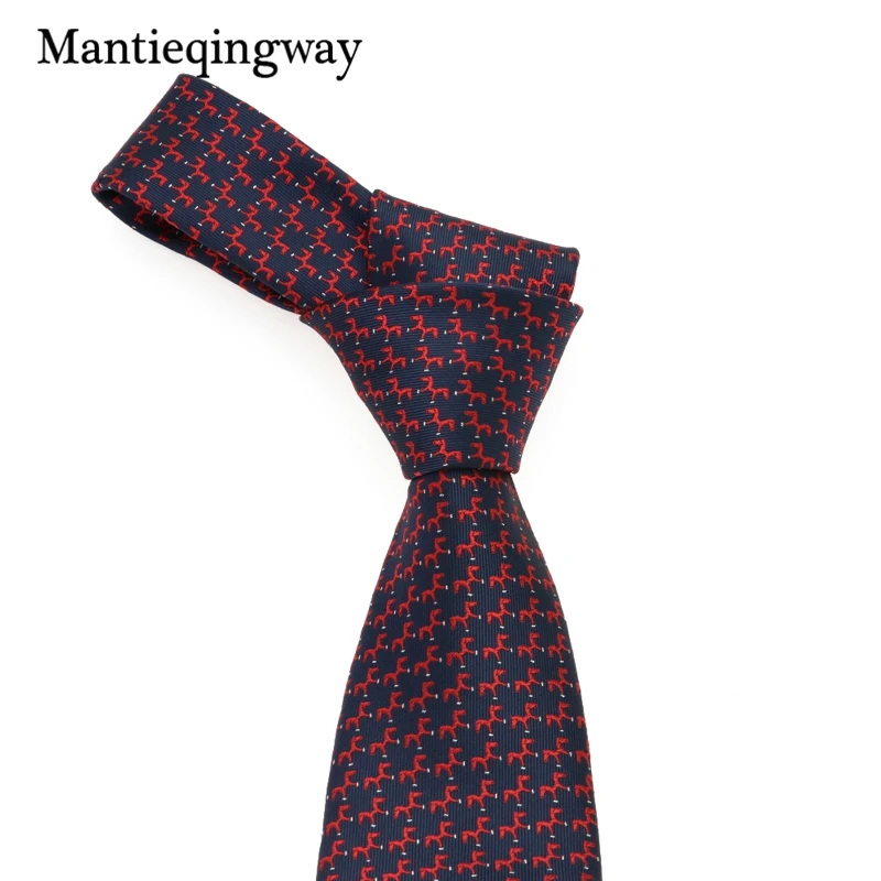 Mantieqingway Высокое качество классический лошадь жаккардовые галстуки носовой запонки набор для мужчин полотенце для сундуков свадебные галстуки аксессуары