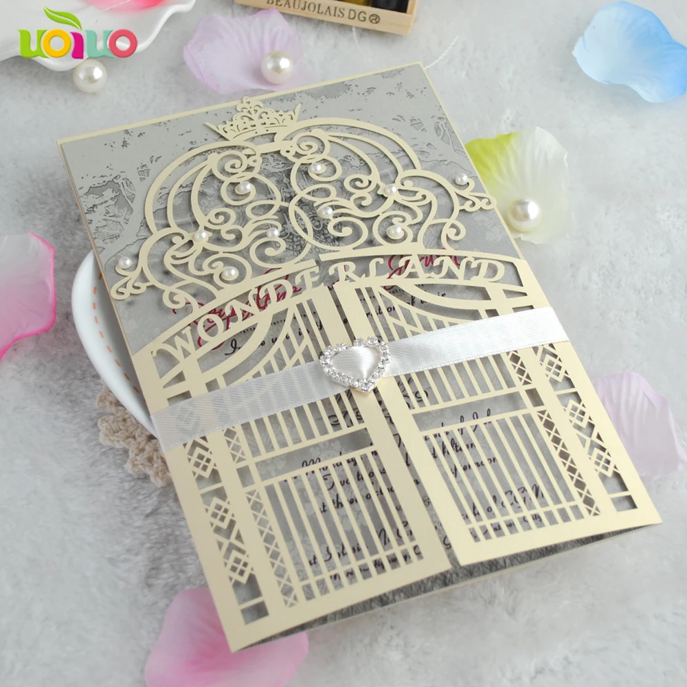 Лазерная резка свадебных приглашений с конвертом и внутренней бумагой|card with