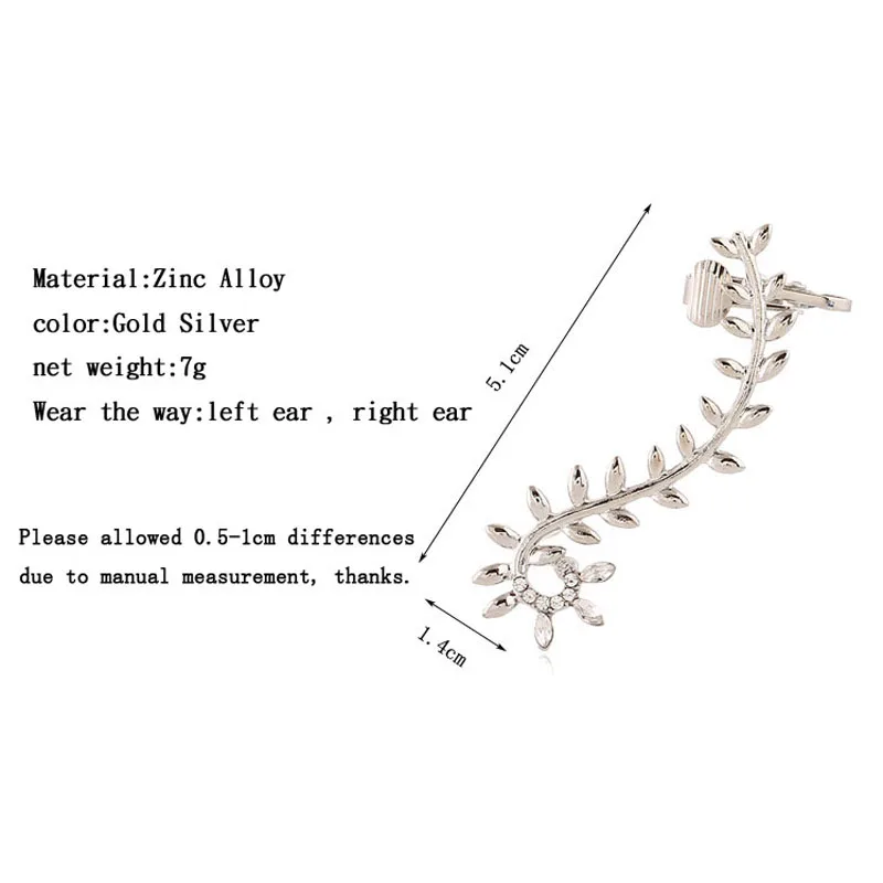 Новые креативные сережки в форме листа, s-образные сережки, инкрустированные хрустальными цветами, Сережки для ушей,, ювелирные изделия в виде листьев, Женские уникальные серьги-клипсы