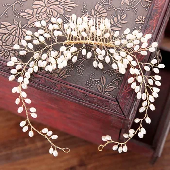 

New Fashion Elegant Bridal Wedding Imitation Pearl Hair Comb Handmade Bridesmaid Bridal Veil Headwear Accessories LB