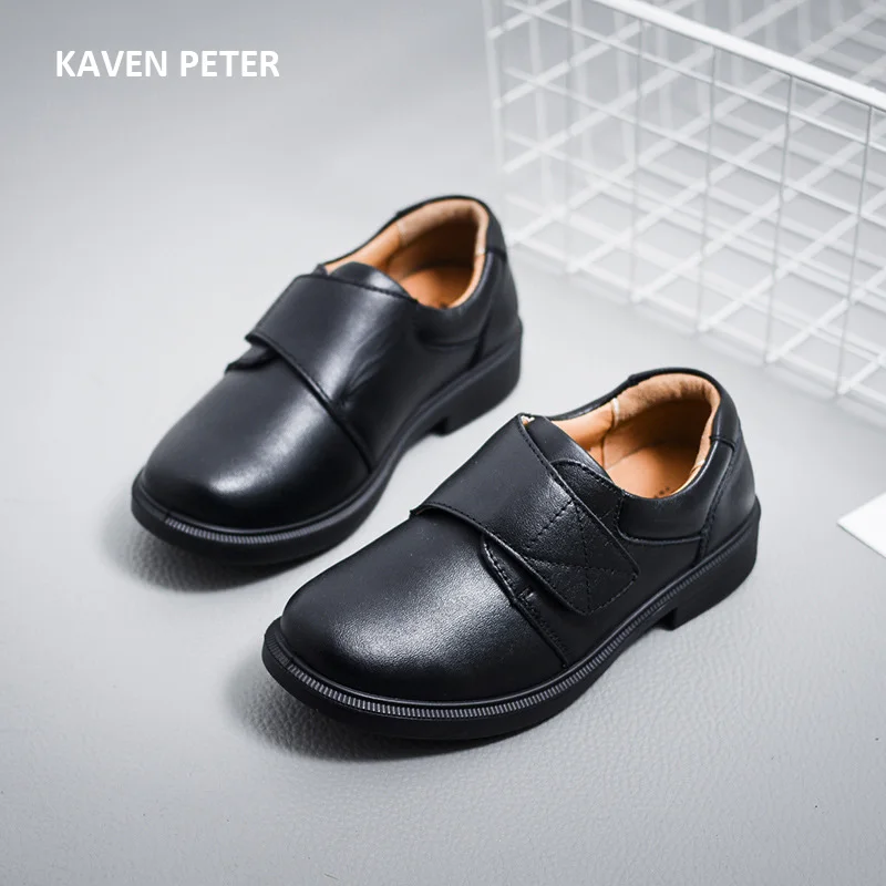 Genuine leather shoes children 2017 black genuine leather formal shoes...