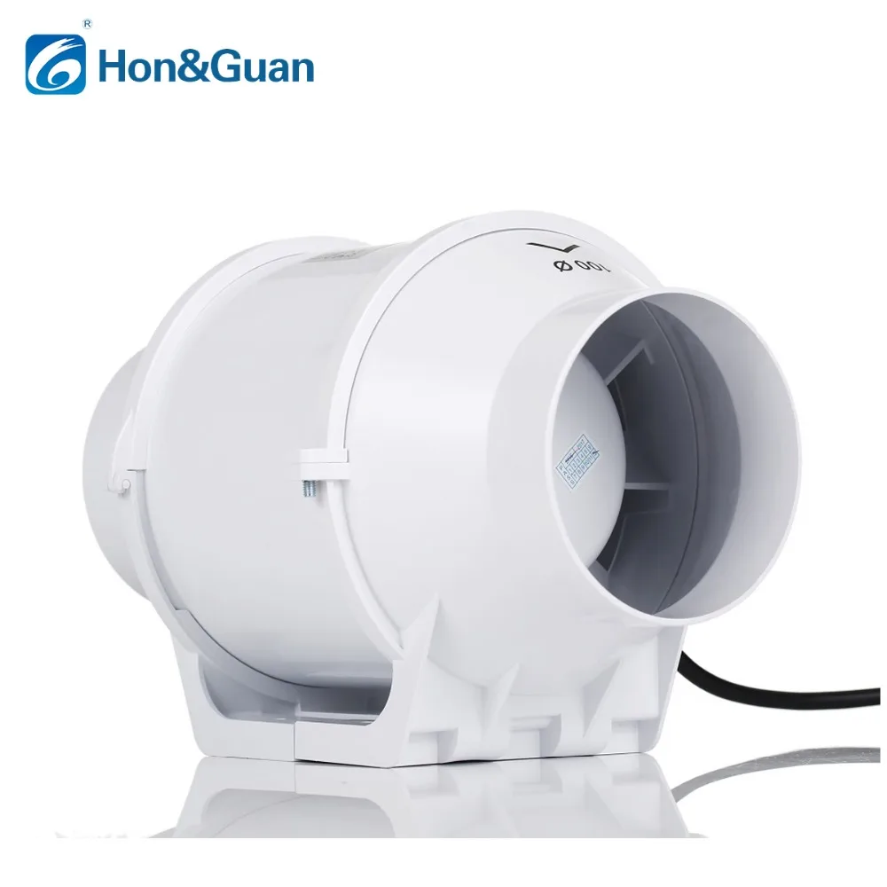 Hon& Guan 4 ''встроенный канальный вентилятор, усилитель вентилятора, пластиковая водонепроницаемая вентиляционная труба, вытяжка для потолка, вытяжка для ванной комнаты, вентилятор HF-100S