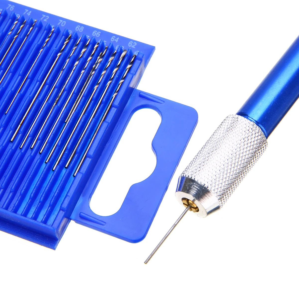 21pcs Mini Drill Bit Set + Aluminum Hand Drill with Plastic Box For Hobby DIY Craft Jewelry Watch Making