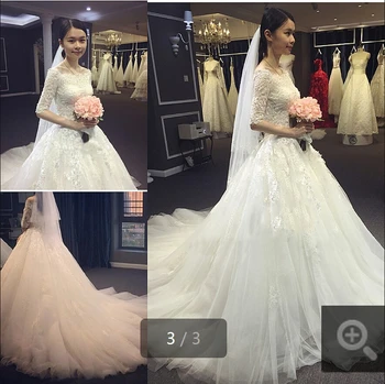 

2015 gothic vintage a line white lace appliques real picture wedding dresses chapel train elegant wedding gowns