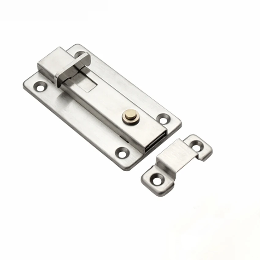 

3 Inch Stainless Steel Door Latch Sliding Lock Barrel Bolt Automatic Spring Latch Safety Lock for Hotel Office Home Cabinet