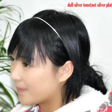 Doreen Box hot-10 Серебряный тон обруч для волос 14x12 мм 3 мм в ширину(B11331