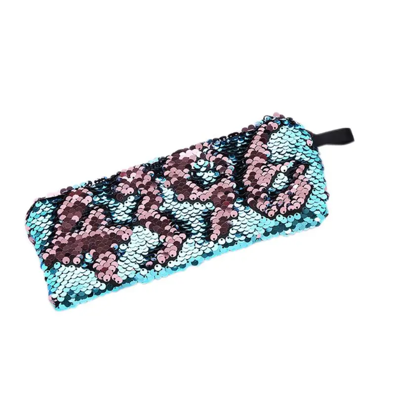 عكسها الترتر ماكياج الحقيبة التجميل حقيبة سستة القلم مقلمة تخزين محفظة