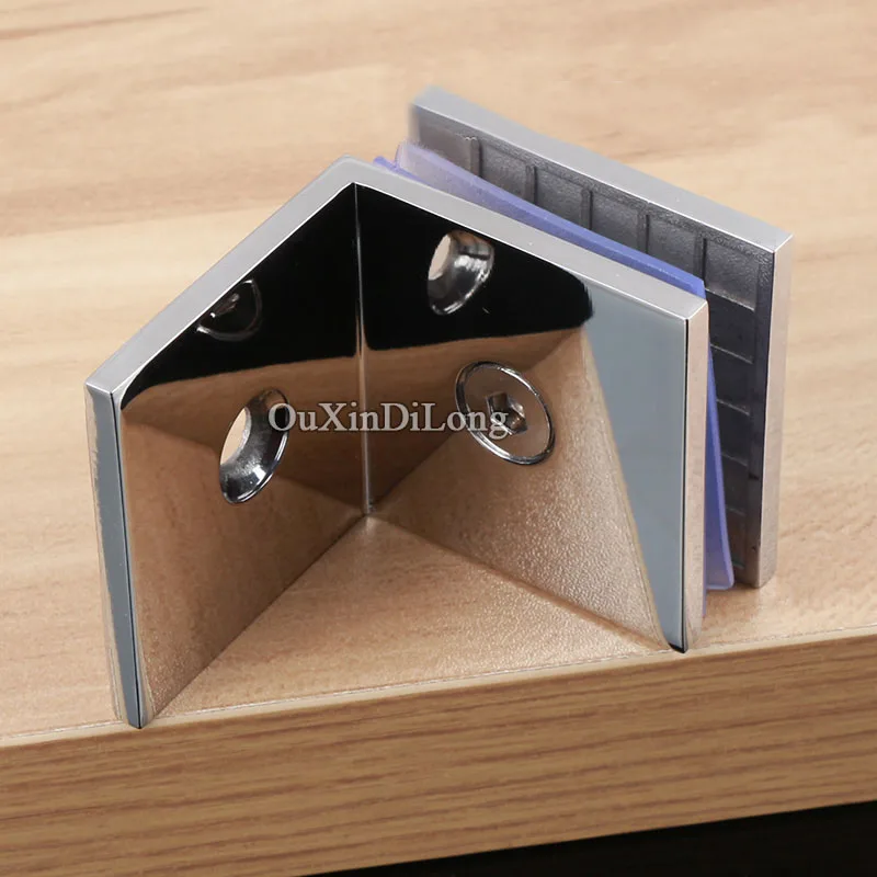 Prix Top Conçu 4 PCS En Acier Inoxydable 90 Degrés Mur pour Support De Verre Charnières Verre Pinces Supports pour 8 12mm Épaisseur