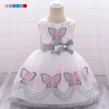 

1PC Cute 3D Embroidery Butterfly Baby Girl Princess Dress Infant Bowknot Flower Girl Evening Suit Photo Shoot Prop
