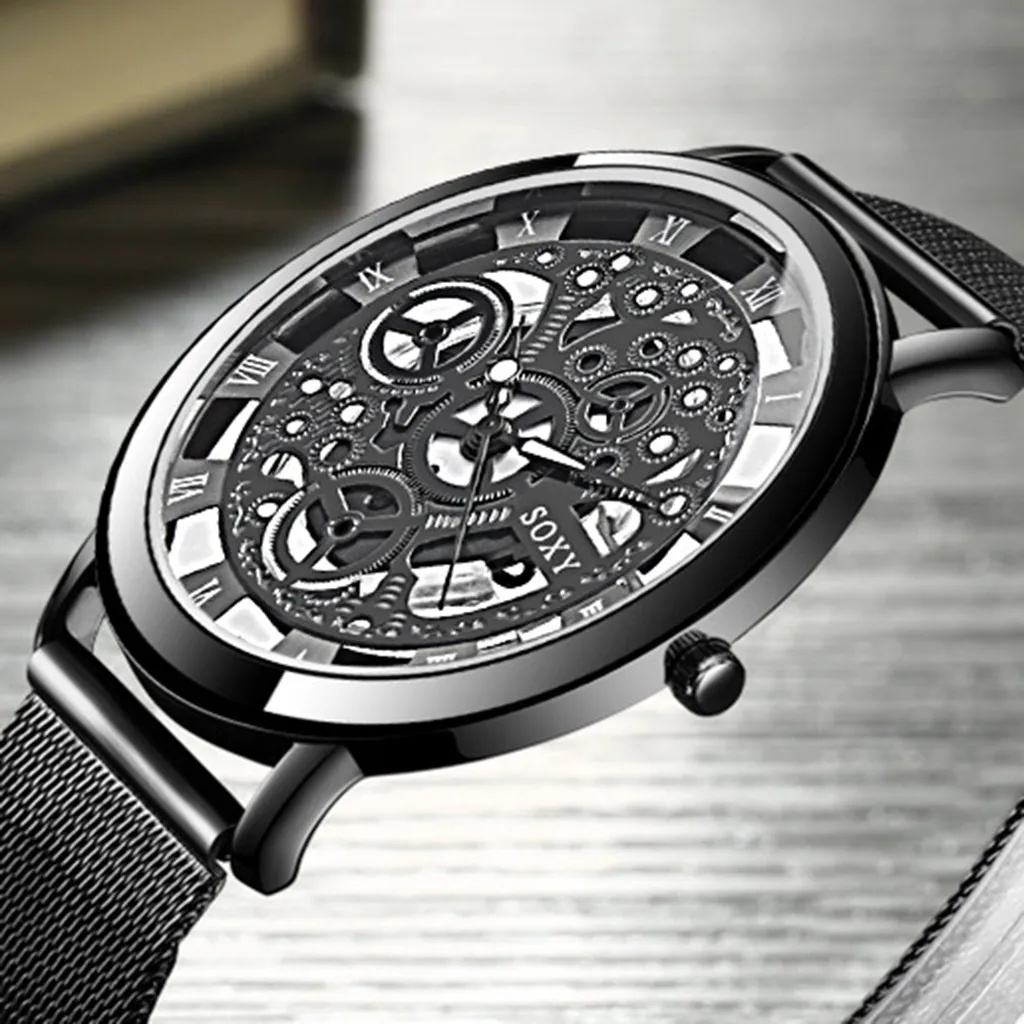 

Fashion Watch Silver Golden Luxury Hollow Steel Watches Men Women Unisex Hombre Quartz Wristwatch Clock Retro Men's watch Wrist