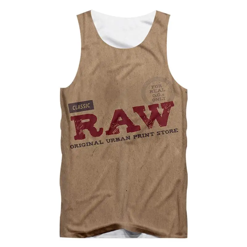 

Men Tanks New Arrival 3d Print Classic Raw Rolling Paper Tank Tops Hombre Hip Hop Crewneck Sleeveless Undershirts Vest 5XL