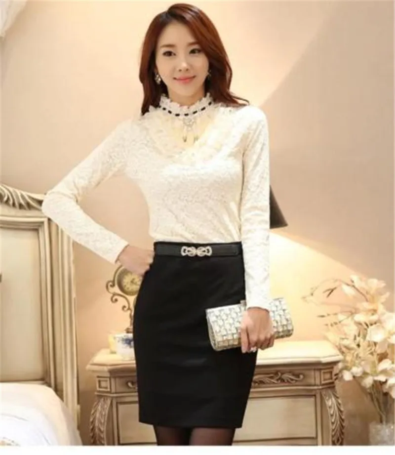 

New Fashion Women Long Sleeve Lace Velvet T-Shirt Casual Lace Loose Cotton T-Shirt Tops Autumn Winter Clothes