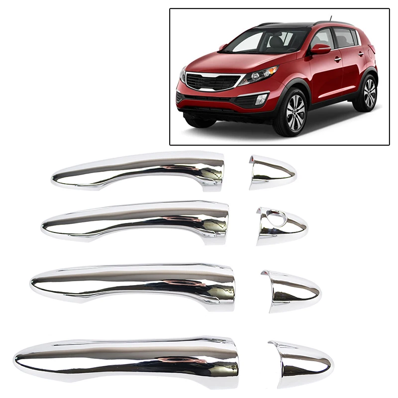 

ACCESSORIES FIT FOR 2011 2012 2013 2014 2015 KIA SPORTAGE CHROME SIDE DOOR HANDLE BAR COVER CATCH TRIM MOLDING CAP MOULDING