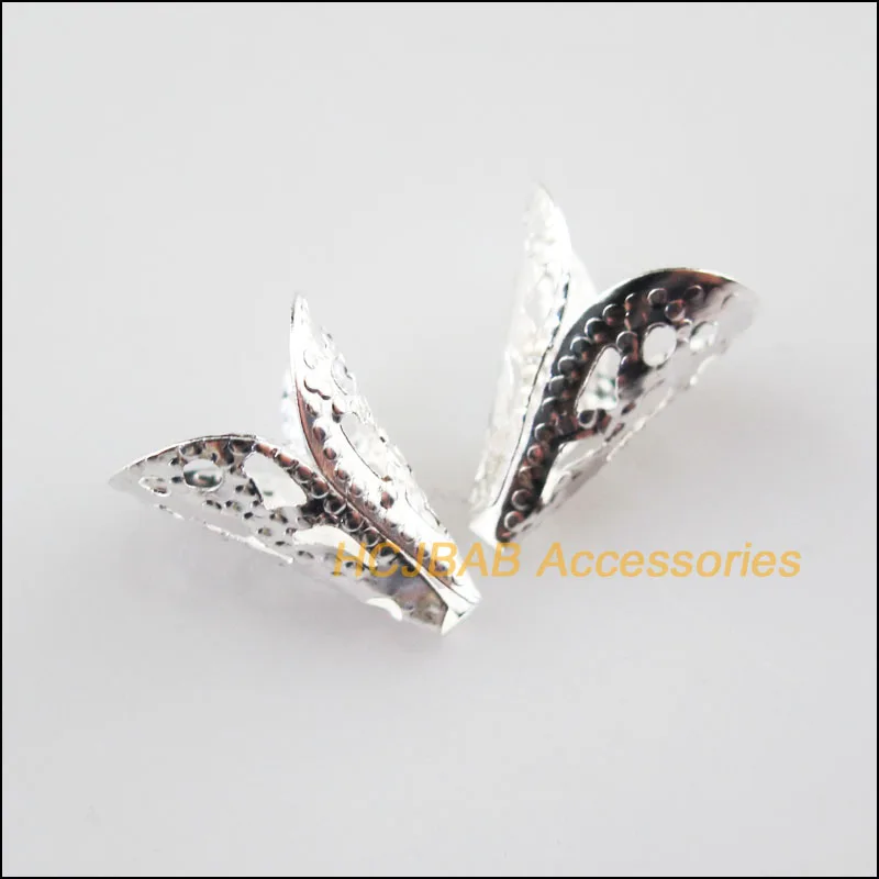 

60Pcs Bugle Cone End Bead Caps Connectors 10x12mm Silver Plated