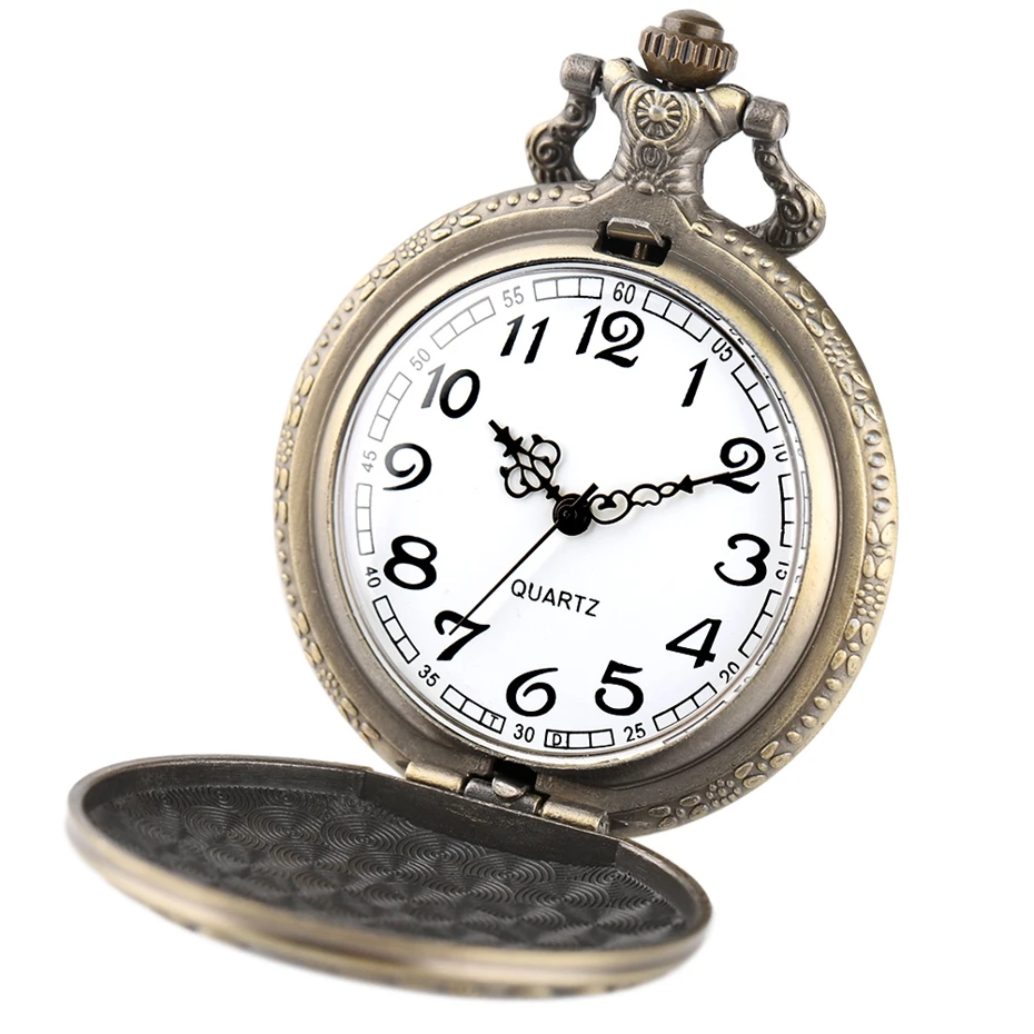 Creative Wild Wolf Retro Bronze Pocket Watch Men Women Fashion Pendant Awesome Animal Quartz Clock with Necklace Chain Gift Bag xmas gifts (5)