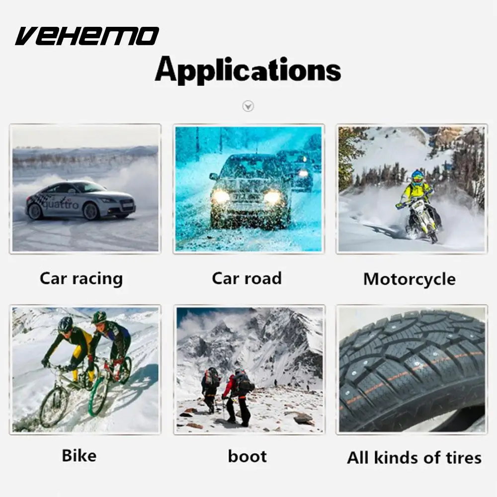 Vehemo 100 шт. шипы для шин 8 мм автомобильные Шины Шипы шурупы противоскользящие колеса автомобиля снег гвоздь высокое качество сплав автомобиля-Стайлинг