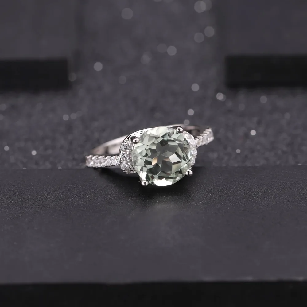 Gem's Ballet 2.73Ct натуральный зеленый аметист драгоценный камень кольцо 925 пробы серебряные кольца на годовщину свадьбы для женщин подарок на день Святого Валентина