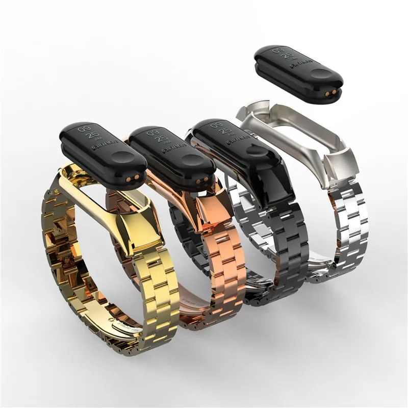 

Sport Strap For Xiaomi Mi Band 3 Bracelet Metal Stainless Steel Replaceable Wriststraps Smart Bracelet Band Miband3 Accessories