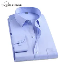 Новое поступление, мужские деловые белые однотонные рубашки с длинным рукавом, мужские рубашки, мужские повседневные рубашки, Мужская облегающая одежда YN10208