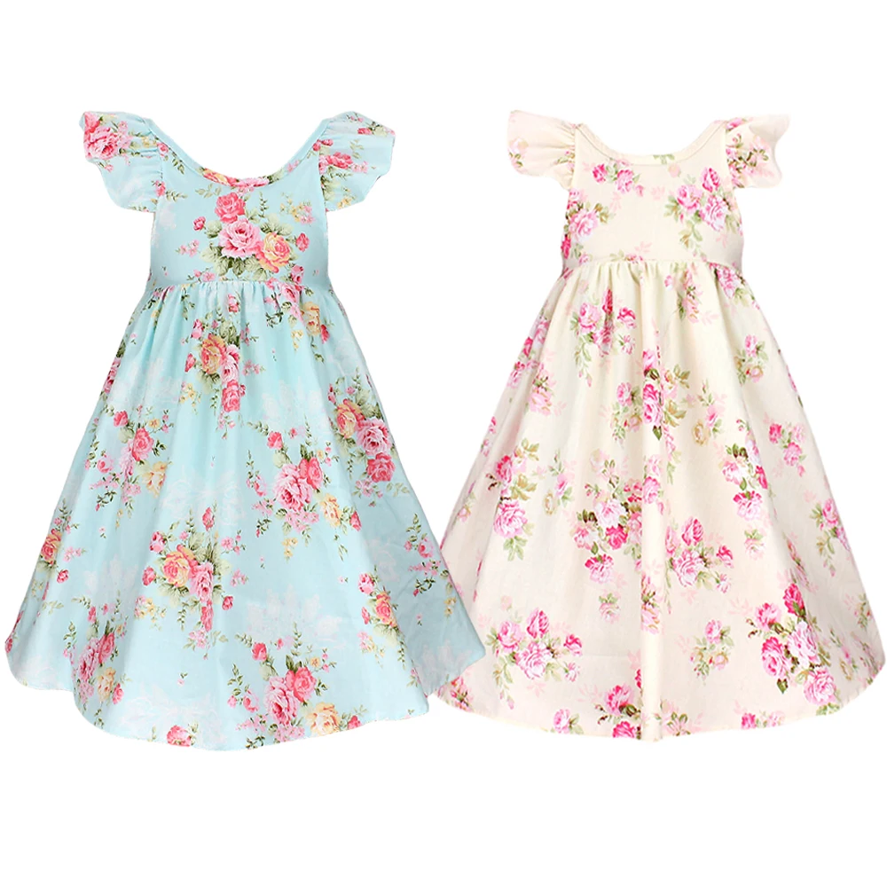 

baby girl dress 2016 New latest vintage floral girls dress baby girls summer style stripe dress 1-6year