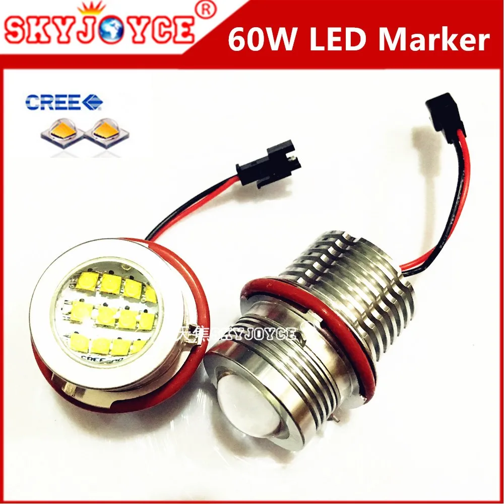 2X 60W Led marker angel eyes for E39 E87 E61 E63 E64 E83 E53 Car Styling Accessories DRL xenon white marker choice H8 marker led (3)