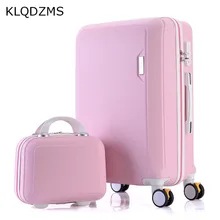 KLQDZMS 2PCS/SET Lovely 14″ Cosmetic bag 20/22/24/26 inch rolling luggage sets girl trolley case travel luggage woman on wheels