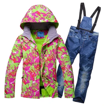 

2019 Women Ski Suit Windproof Waterproof Thermal Winter Suit Skiing Snowboard Jacket Pant Outdoor Sport Wear Super Warm Suit Set
