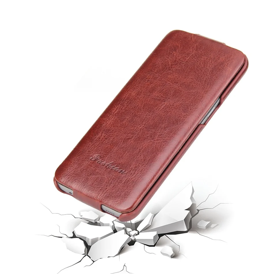 Premium Vertical Flip Genuine Leather Cover Case