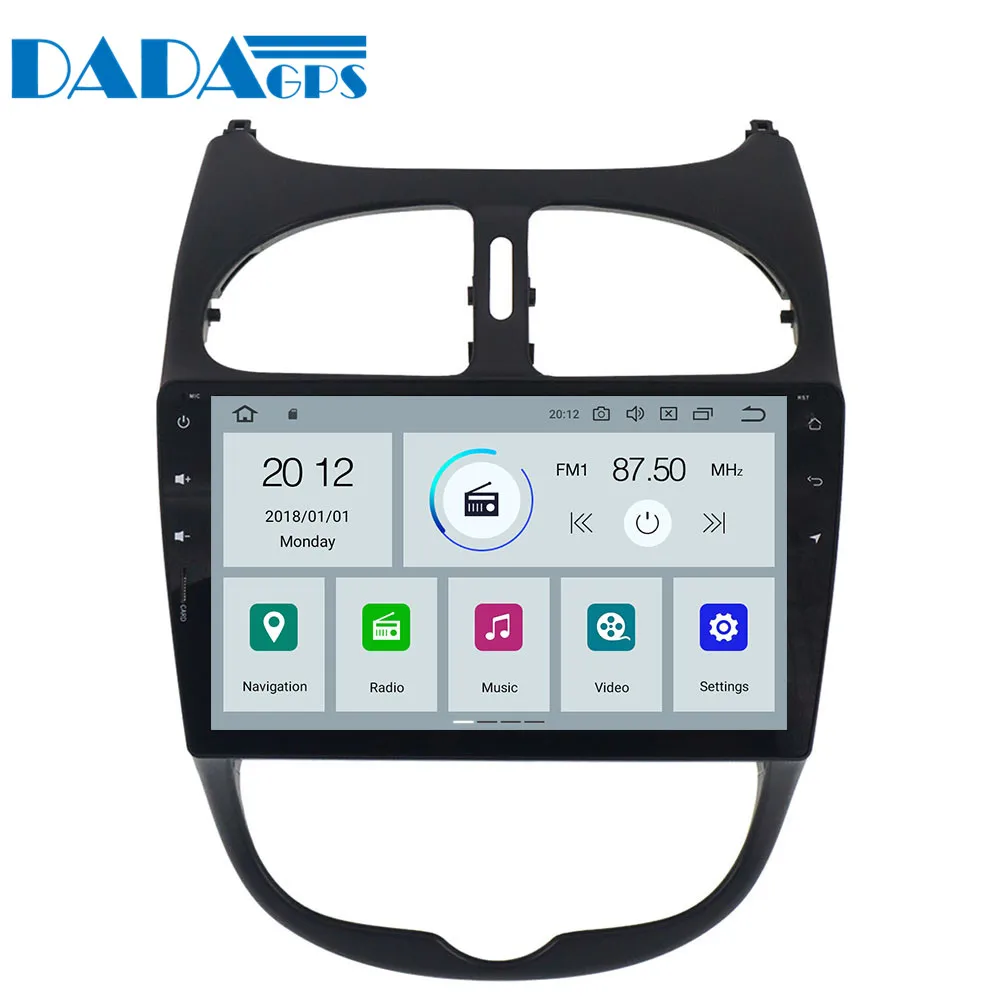 Sale Newest Android 9.0 Radio Car Stereo GPS Navigation for Peugeot 206 2000-2016 Vehicle Head Unit Multimedia Audio no CD DVD Player 0