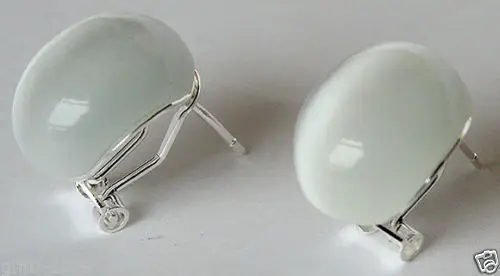 

hot sell new - wb004 Silver Natural Wthie Opal Cat Eye Stone Stud Earrings NEW