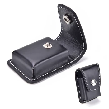 

Men Lighter Cigarette Lighter Holder Bag Small Box Case High Leather Cover Windproof Black Bag