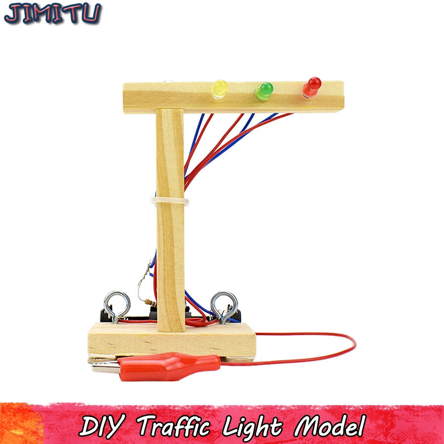 

DIY Experiment Assembly Model Kit Toys Traffic Light Handmade Physical Scientific Training Interactive Toy Gifts for Children