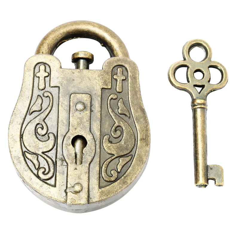 Vintage Metal Cast God Lock Key Puzzle Toy Iq&Eq Mind Brain Teaser Soup Toys Gift Intellectual Educational Children Adult