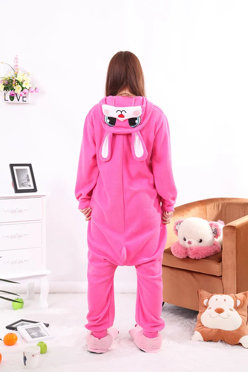 

Kigurumi Pink Rabbit Onesies Pajamas Adult Onesie Animal Rompers Womens Sleepsuit Jumpsuit Cartoon Cosplay Costumes Pyjama